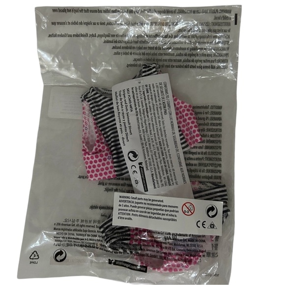 American Girl 18” Doll Stripes & Dots Bathing Suit 2017 NOS Retired NIP - Picture 5 of 7